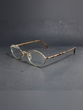 Vintage NOS Calvin Klein 245 510 Eyeglasses Oval Gold Unisex Italy